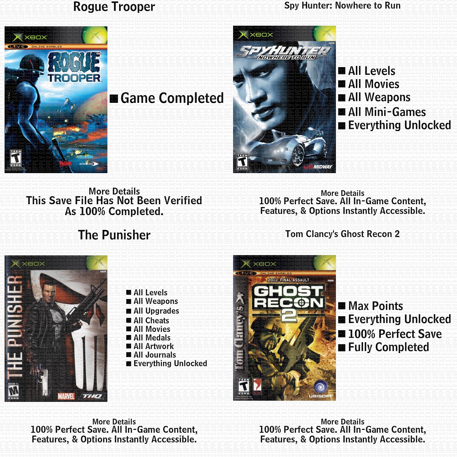Raze's Hell XBOX USB Save 100% Unlocked