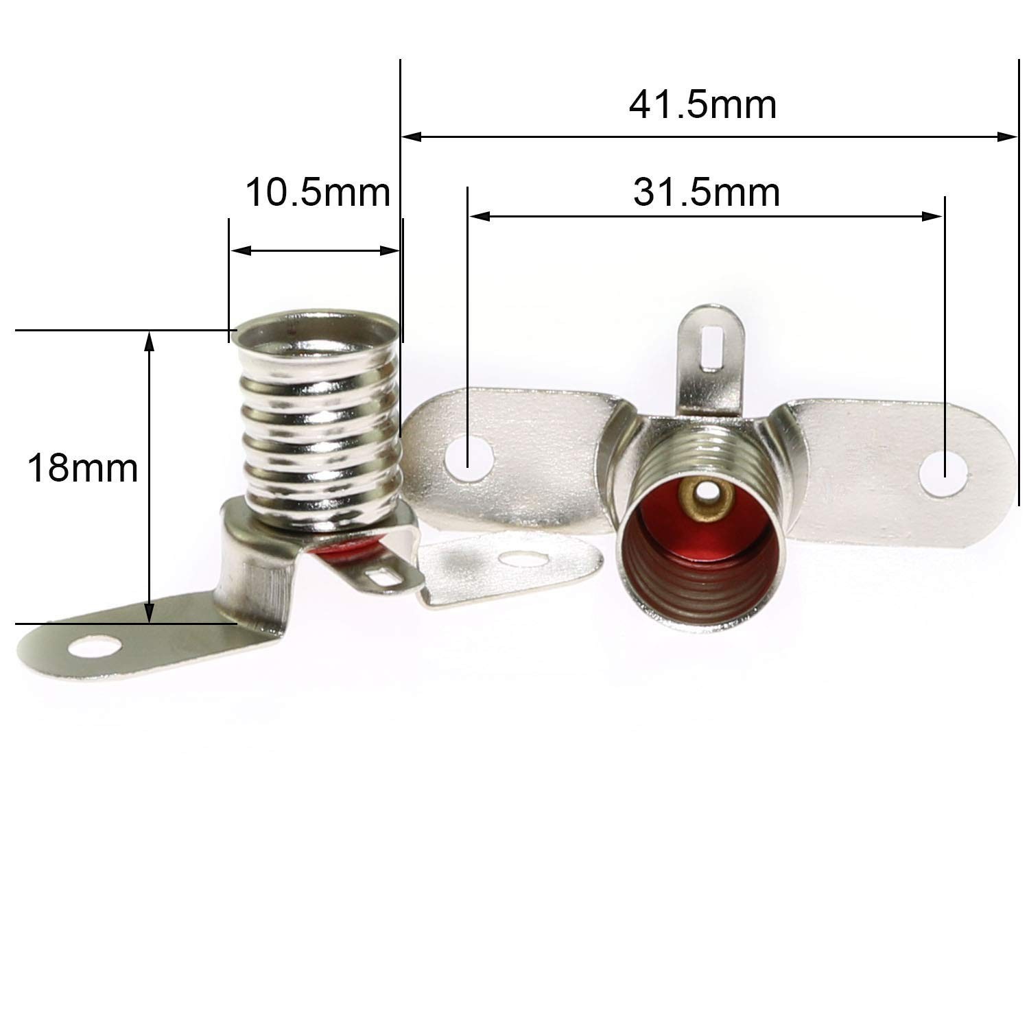 MEETOOT 10PCS E10 Mini LED Bulb Socket Student Physics Experiment Silver