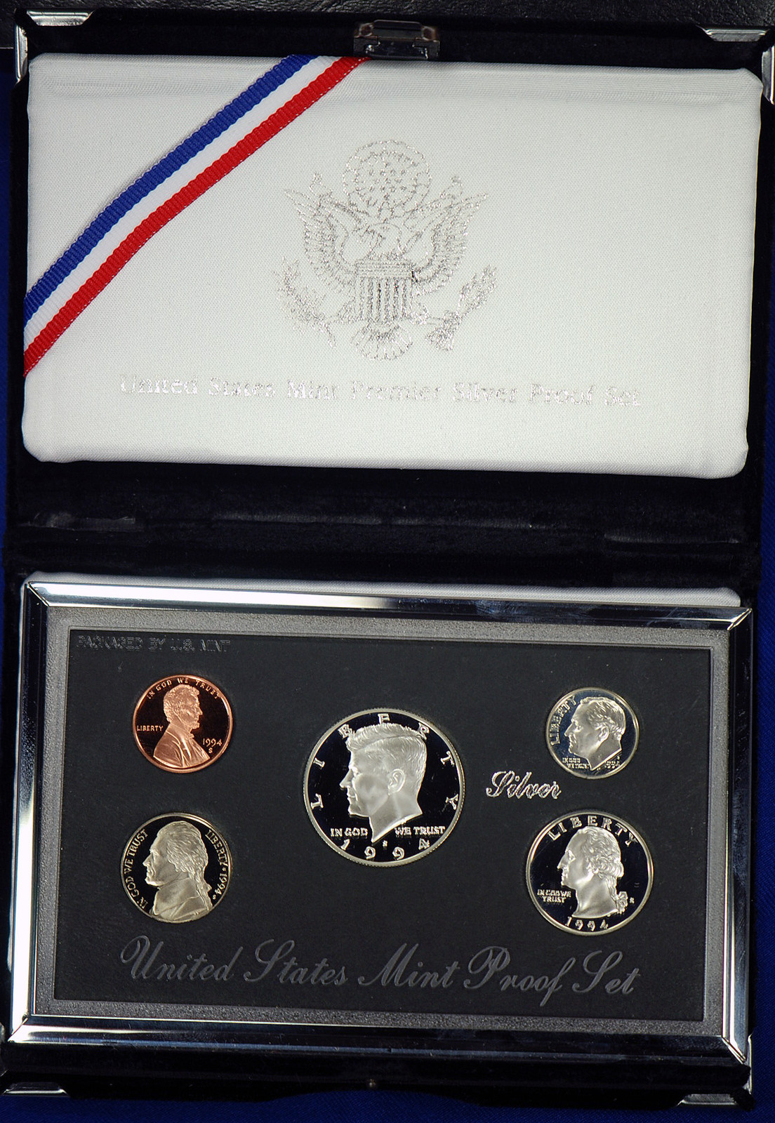 1994-S Silver Proof Set 5-Coin 90% Silver Original U.S. Mint Lens Black Box COA