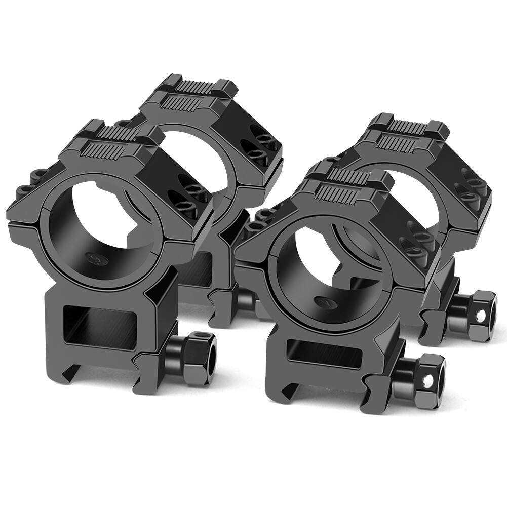 4Pcs/Set 1''/30mm Scope rings Mount High+Medium Profile for 20mm Picatinny Rail