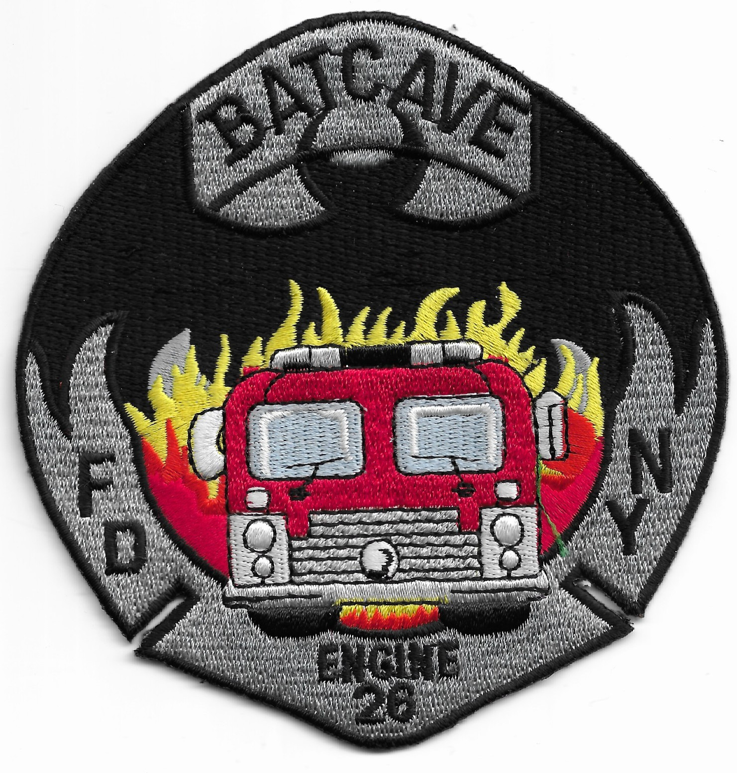 New York City - FDNY Engine - 26 "BATCAVE large", NY (4.25" x 4.25") fire patch