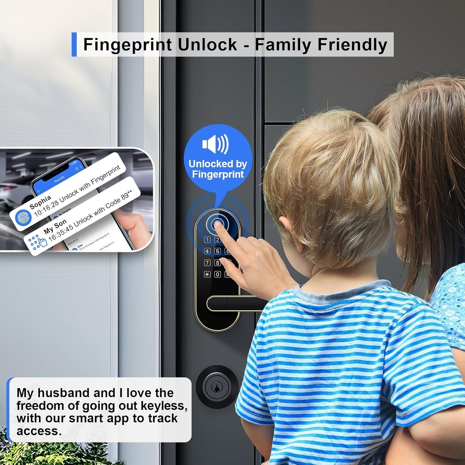 Luxury Bluetooth Fingerprint Smart Lock - Keyless Entry with Auto-Lock Feature
