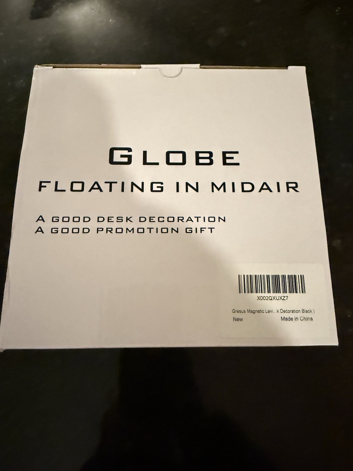 Globe Magnetic Levitation LED Tabletop Globe, Black Silver Plastic Decorative