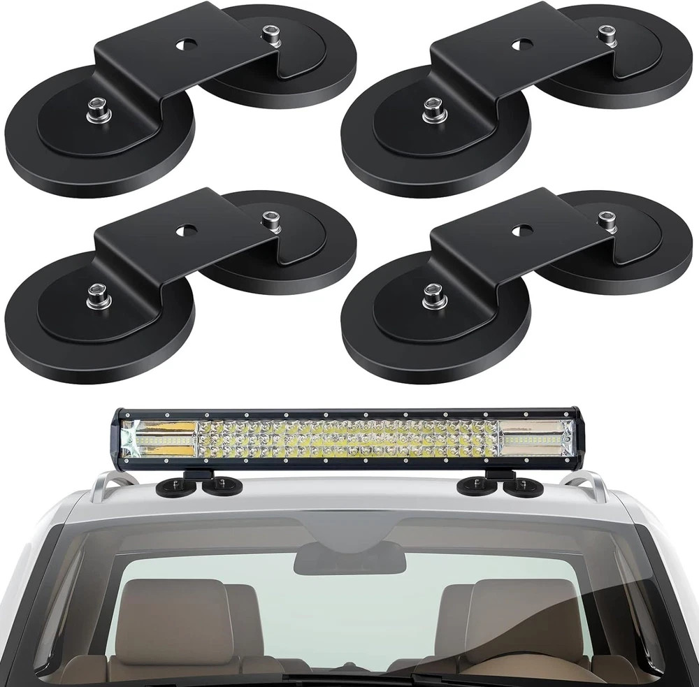 4 Pcs Magnetic Light Bar Mounts Universal Magnet Mount Holder with Rubber Pad fo