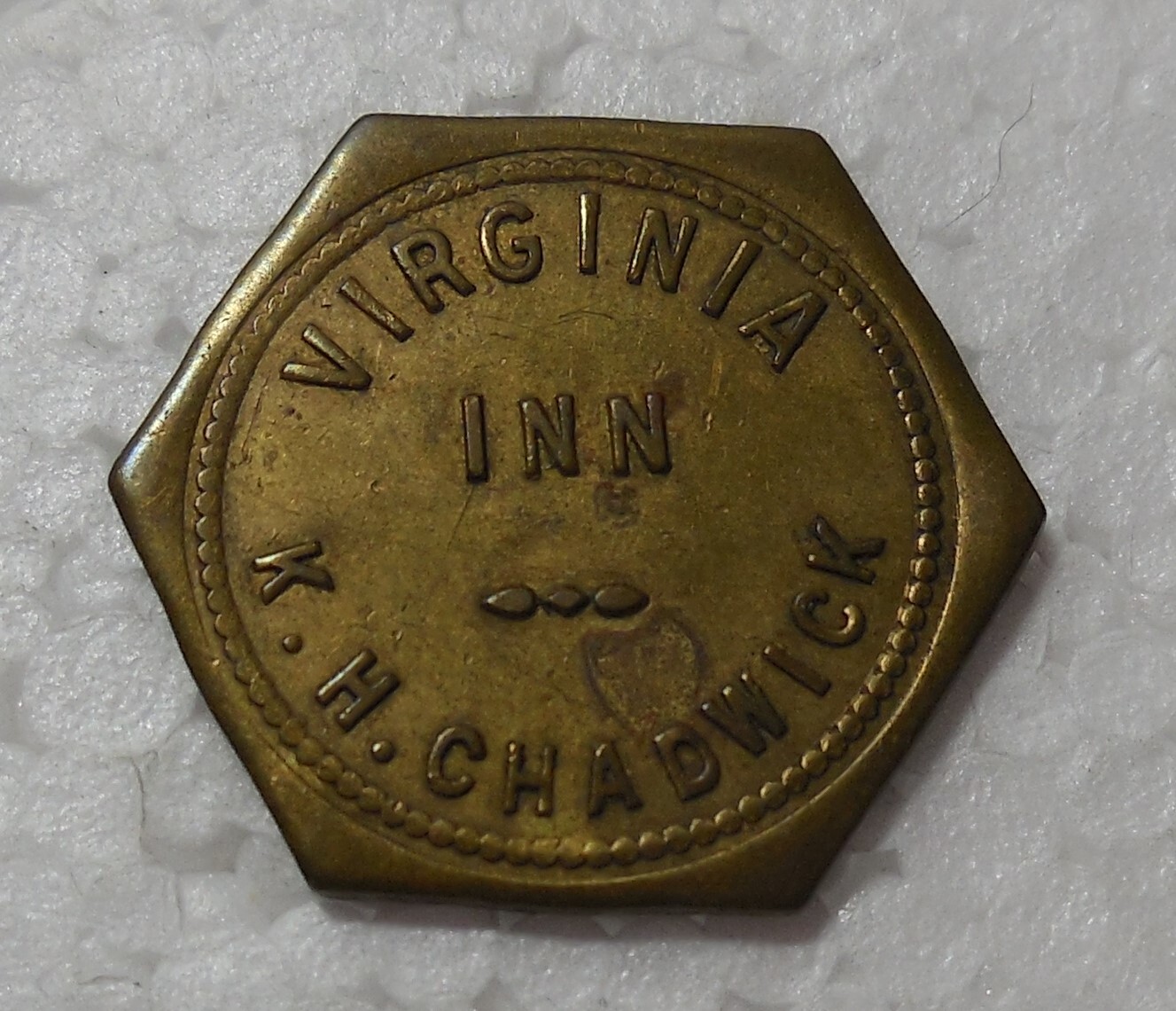 WATERLOO NEW YORK VIRGINIA INN K. H. CHADWICK GOOD FOR 10¢ IN TRADE TOKEN