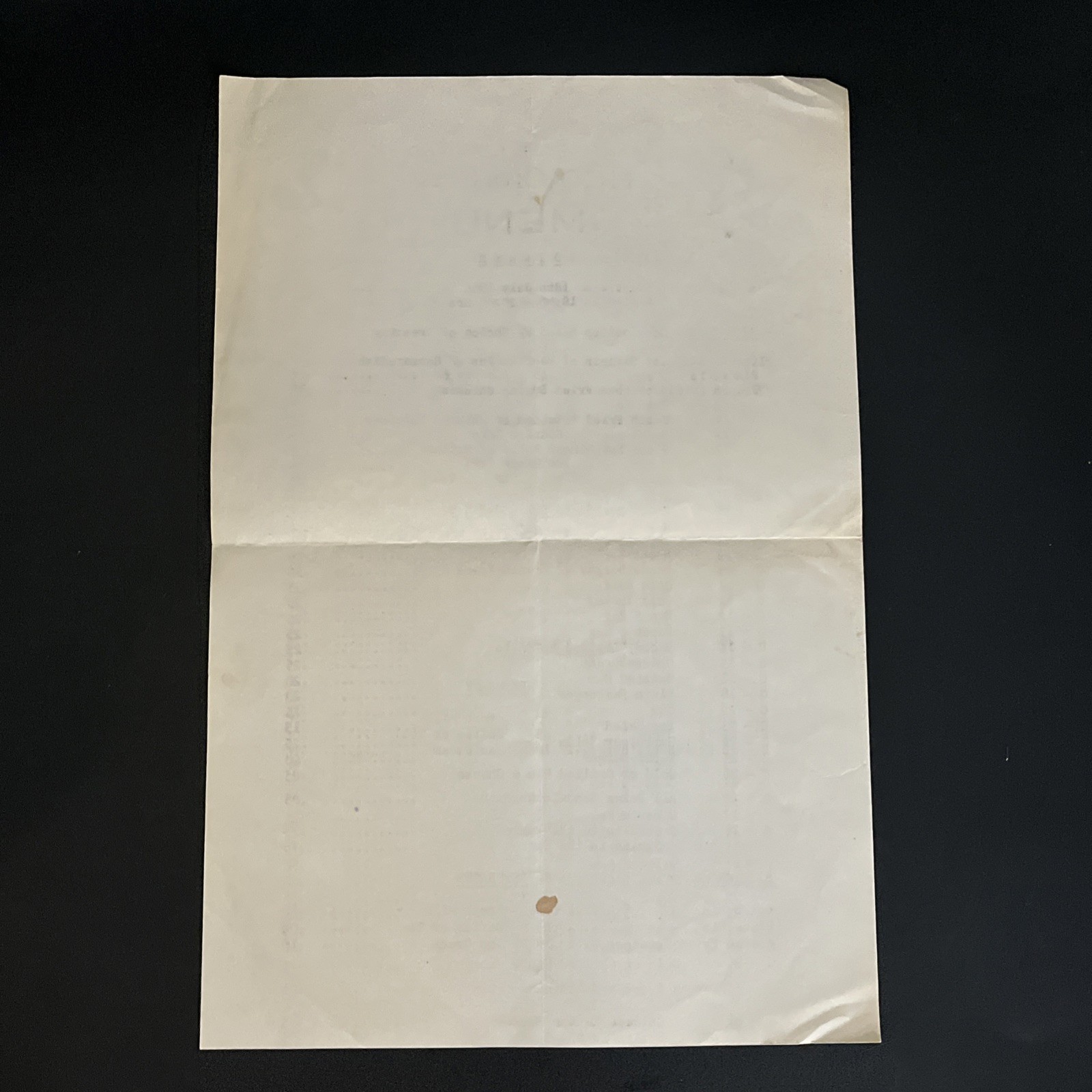 Kanto Base Japan Command NCO Open Mess Menu 1964