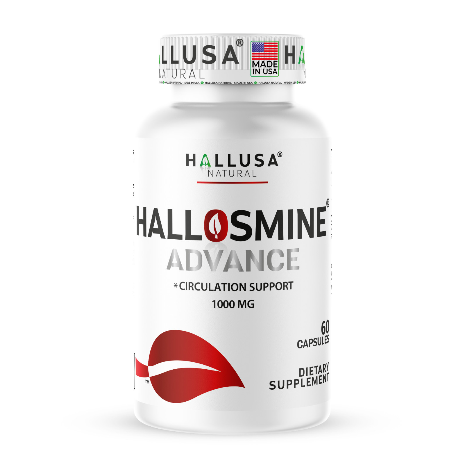 Hallosmine Advance Diosmin 1000mg Circulation & Vein Support Supplement, 60 Caps