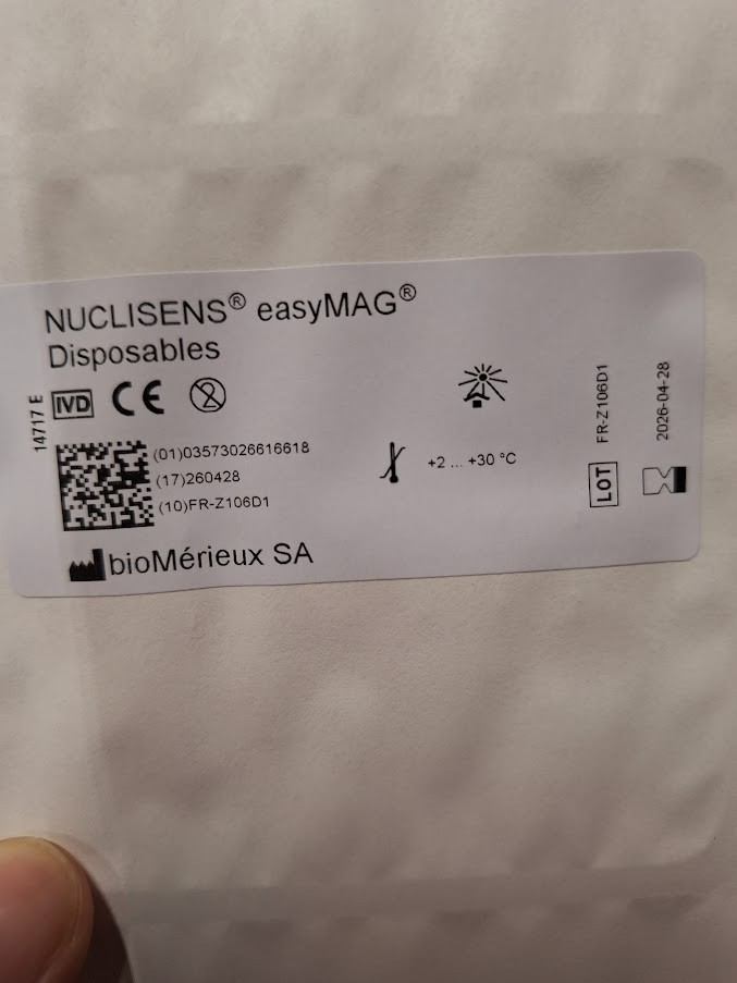 BioMerieux NucliSENS easyMAG Disposables- Lot of 3 Packs - 281060 - EXPIRES 2026
