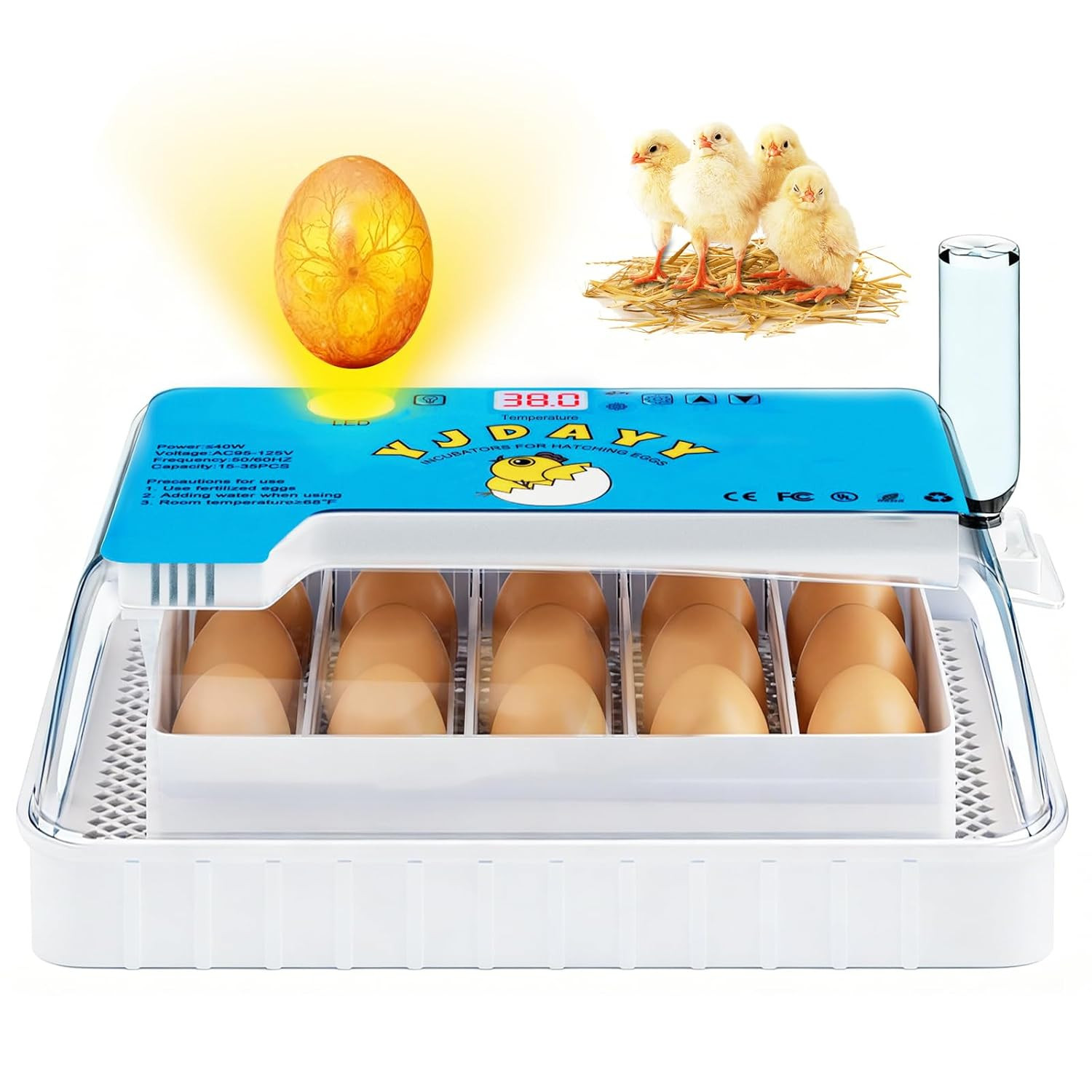 Incubators for Hatching Eggs 15-35 Eggs Incubator with Automatic Egg Turning and