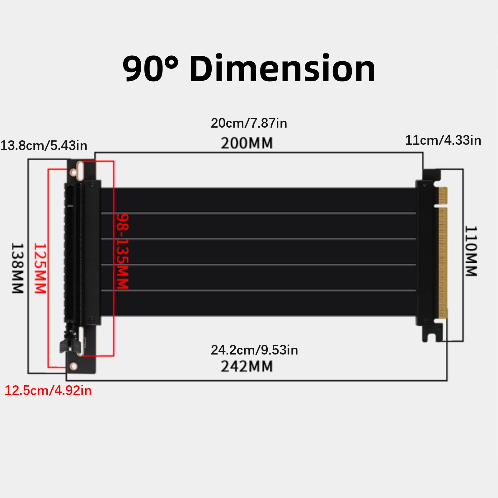 PCIE 16X 3.0 Riser Cable Graphics Card Extension Cable Computer Accessories