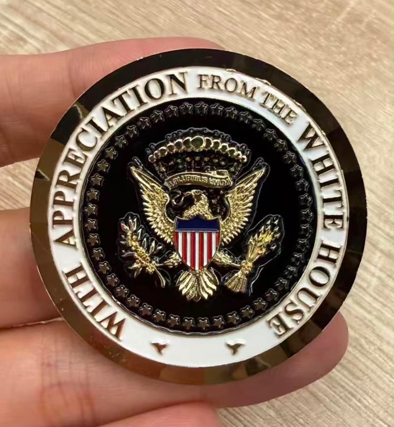 With Appreciation From The White House President Trump 45 & 47th Challenge Coin