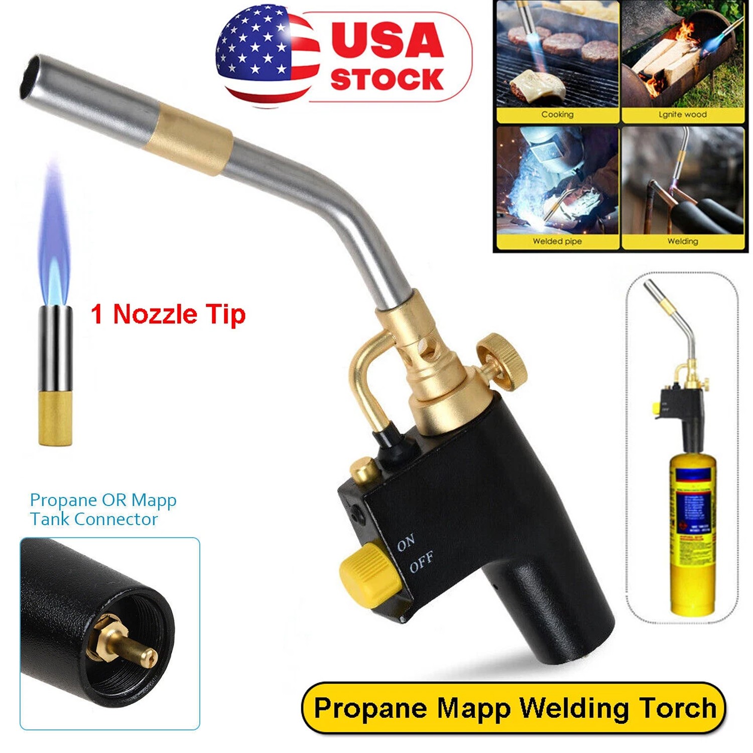 Mapp Propane Torch Head TS8000 Trigger Start Welding Brazing Torch Welding Flame