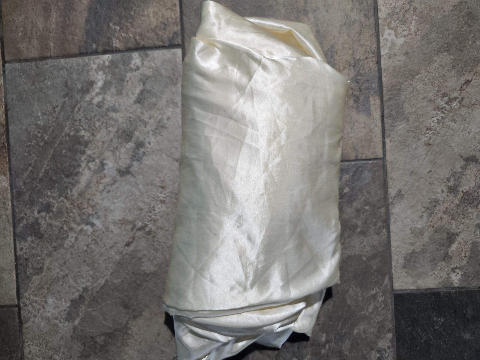 Satin Fitted Sheet Silky Bed Sheet Soft Luxury cream color polyester