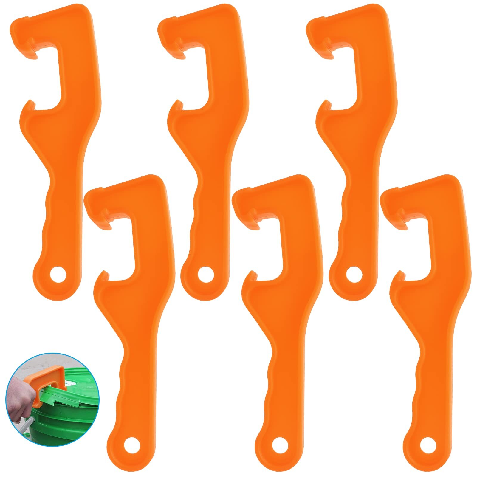 6Pcs 5 Gallon Bucket Lid Opener Wrench, Plastic Bucket Opener Tool Pail Lid Lift
