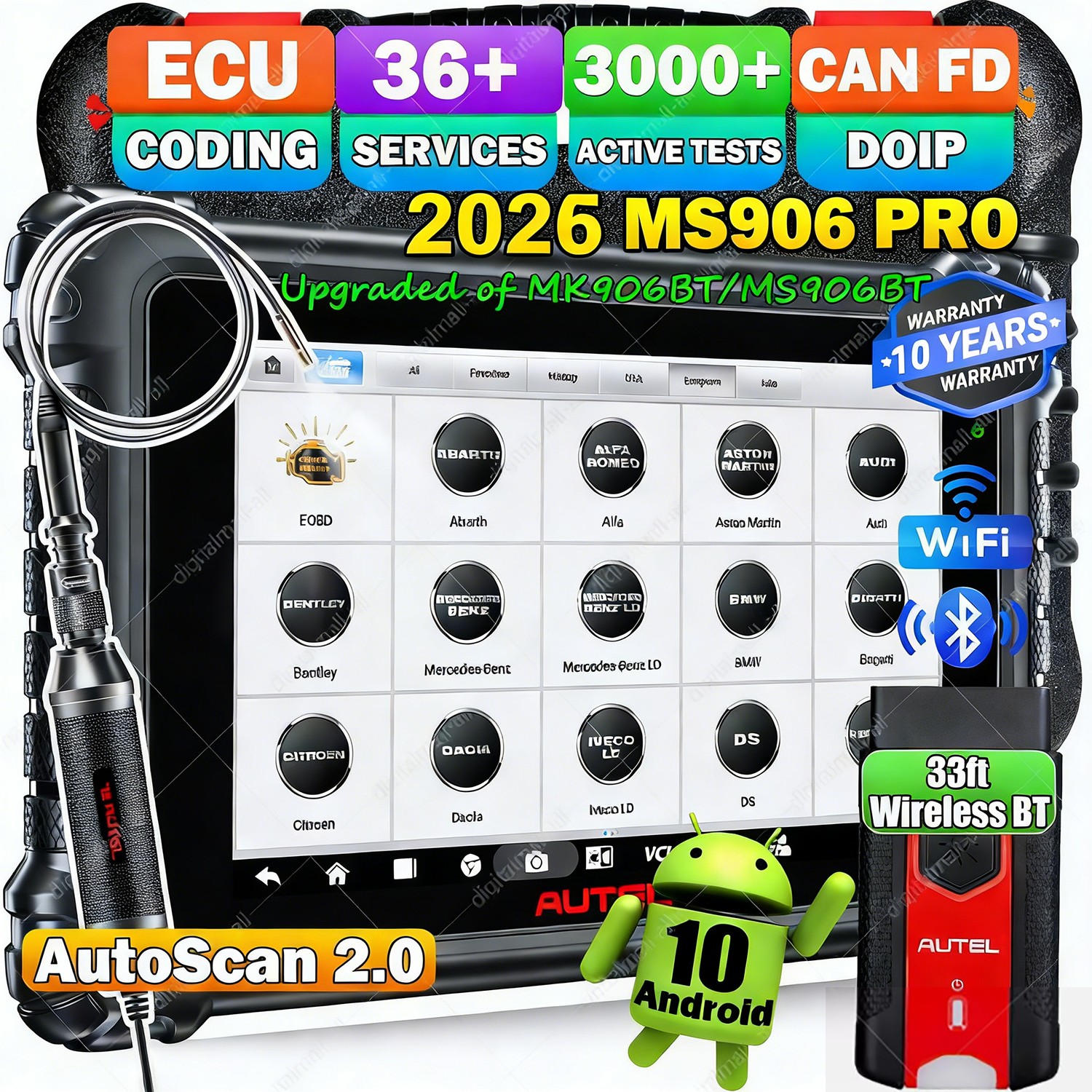 2026 NEW Autel MaxiSys MS906 PRO Coding OE Full System Diagnostic Scanner Tool
