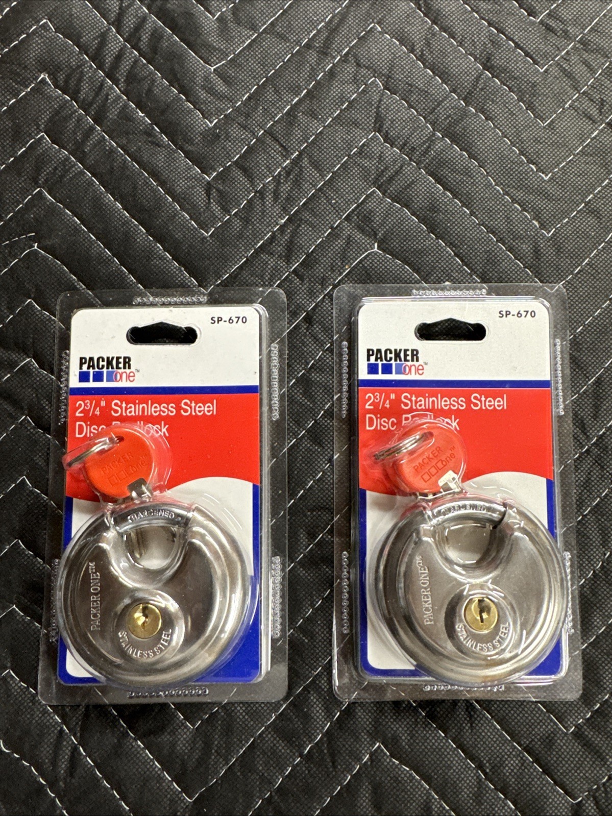 2 Packer One 2 3/4" StainlessSteel Disc Padlock SP-670