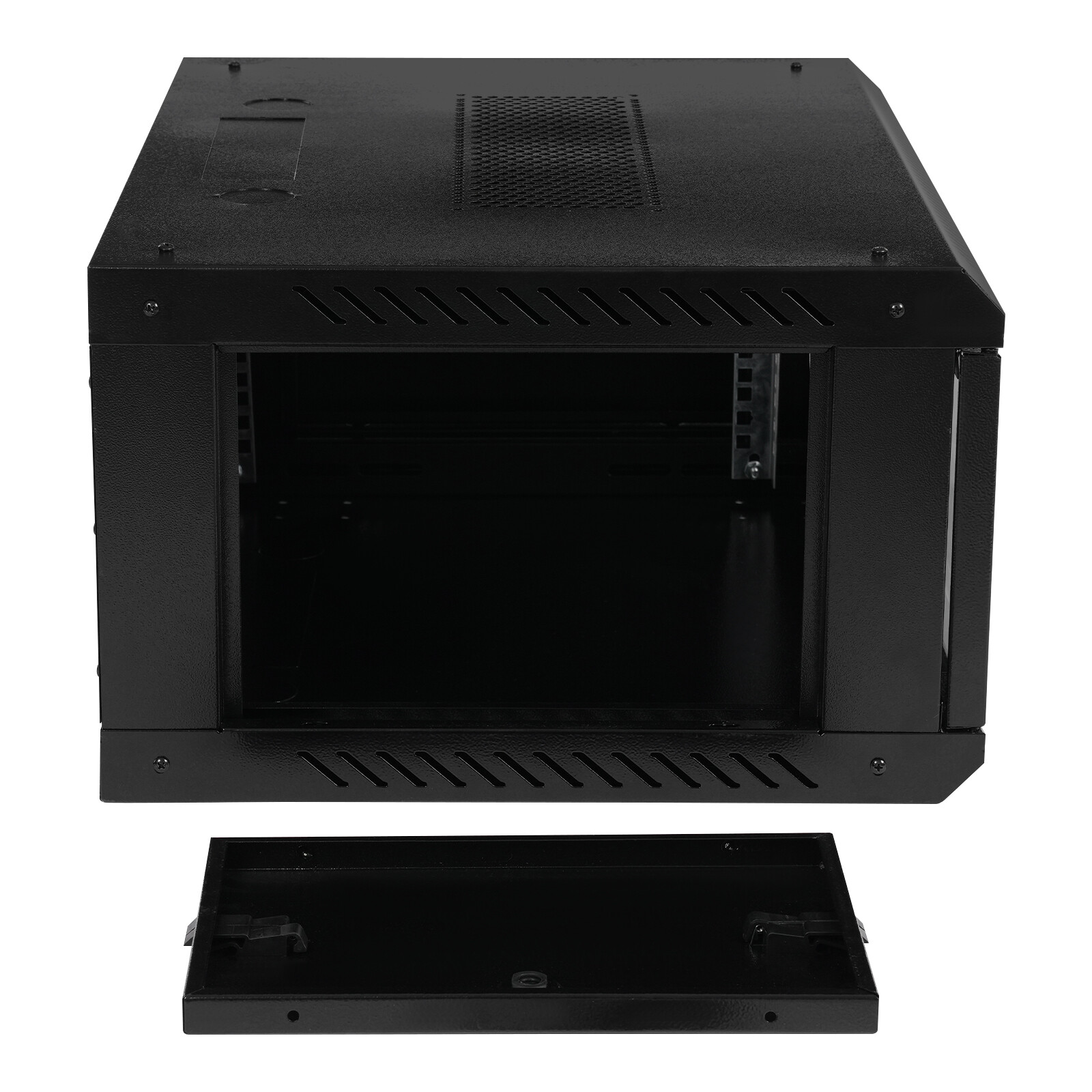4U Rack Mount Server Cabinet Case Deep Drawer Lockable With Key Glass Door