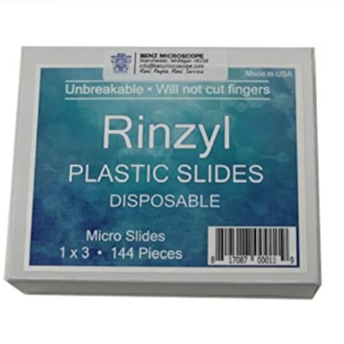 Rinzl Clear Plastic Slides, 1" x 3" Box/144
