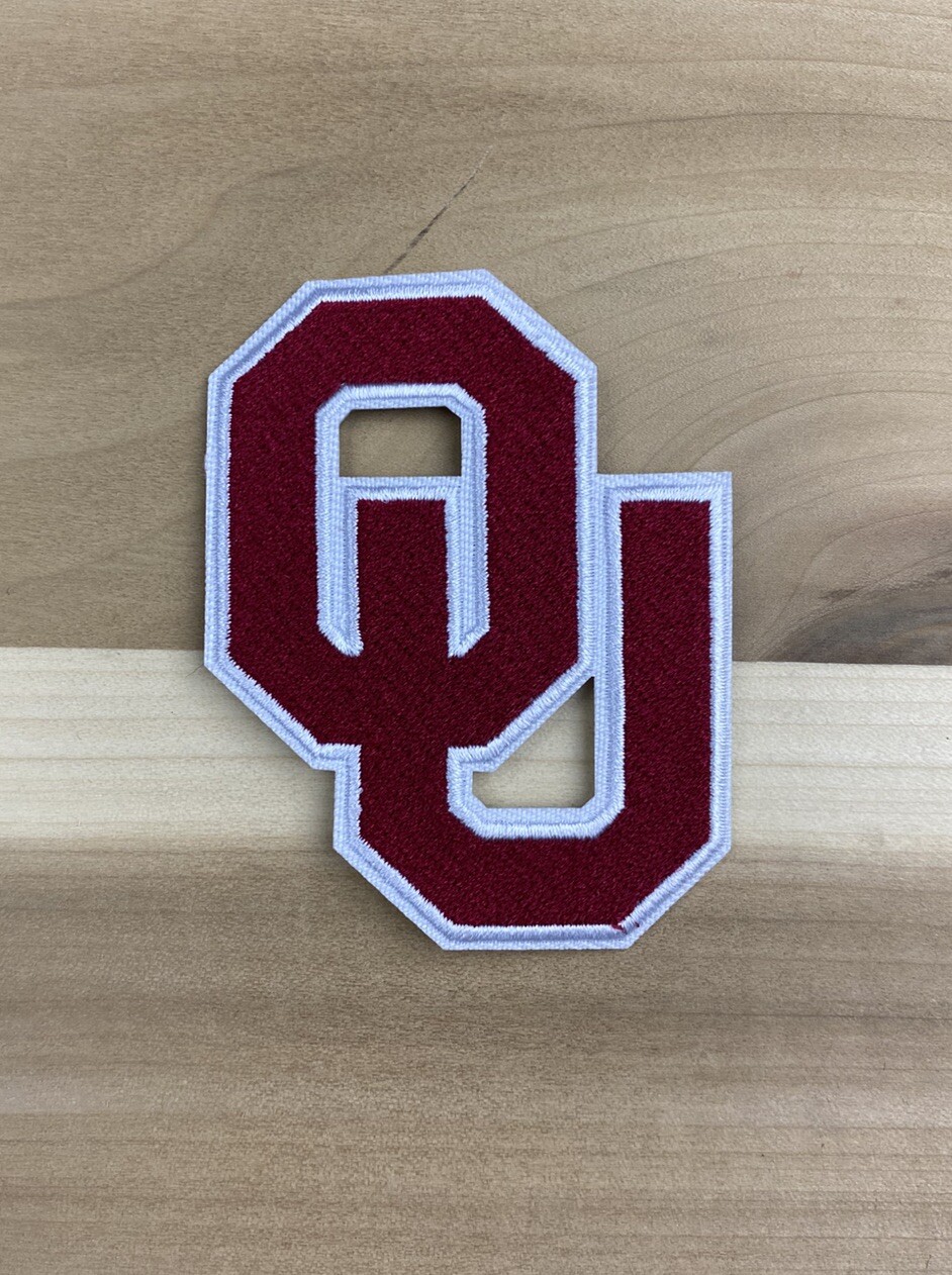 OKLAHOMA SOONER EMBROIDERED IRON ON PATCH APPROX: 3.00” X 2.25”