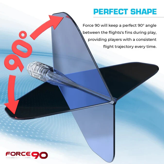 GRADIENT BLUE MEDIUM NO2 MISSION FORCE 90 1 PIECE MOLDED SHAFT & FLIGHT