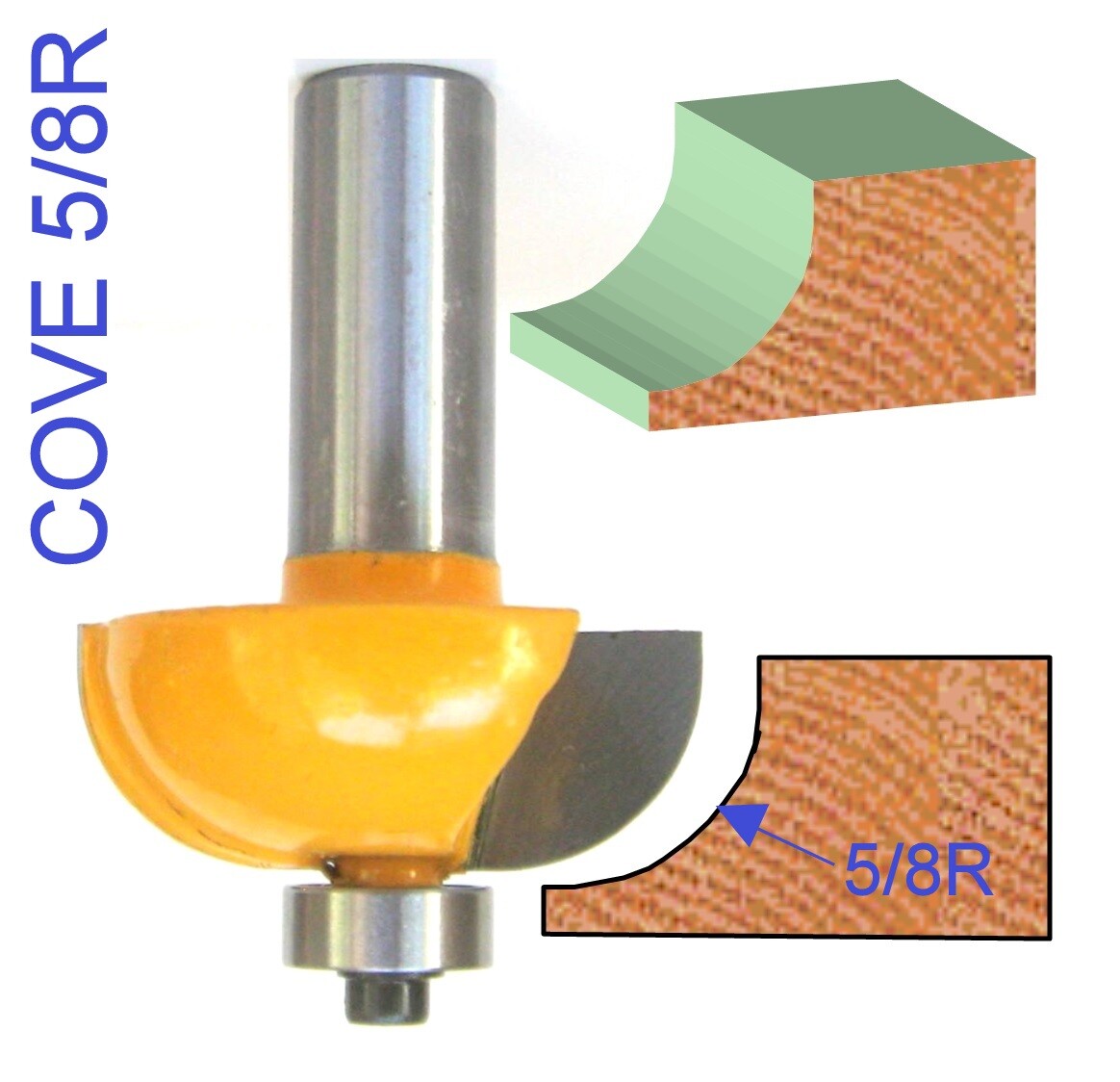 1 pc 1/2 SH Convex Cove with 5/8" Radius 3/4" High Router Bit sct-888