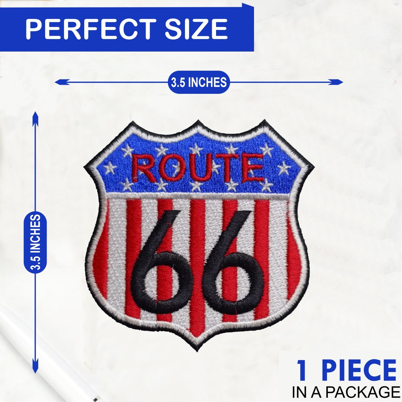 Route 66 Patch Rt.66 Patch Iron On Patch - Sew Patch - Embroidered Patch