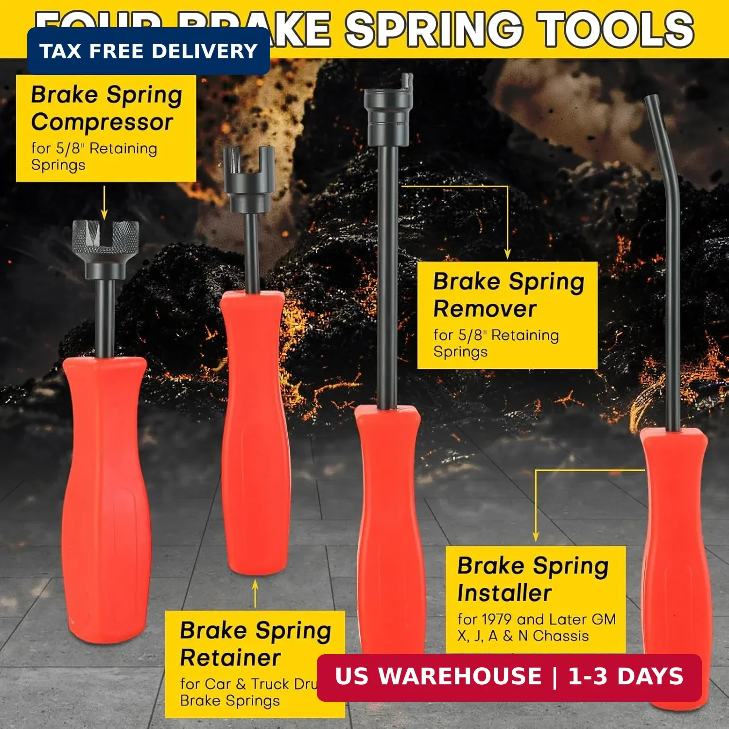 8PCS Drum Brake Tool Kit | Drum Brake Tool, Drum Brake Spring Tool, Universal Br