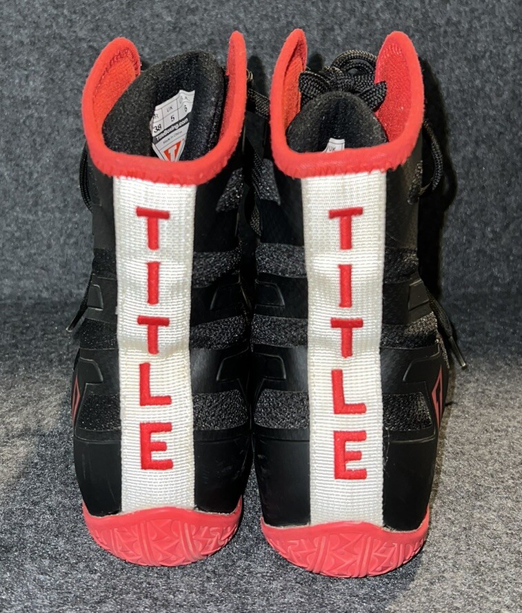 TITLE Boxing Total Balance Mens Shoes Black & Red Size 6 US