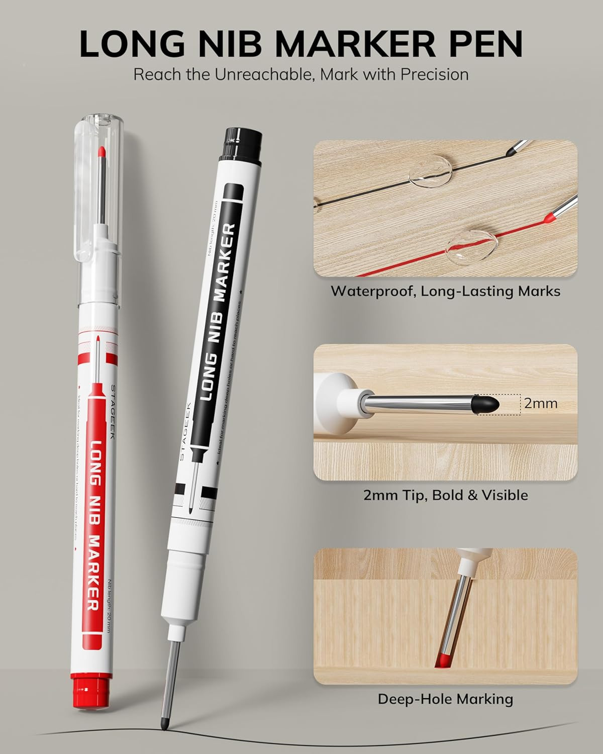 2PCS Carpenter Pencils with Sharpener, Heavy Duty Woodworking Tools, Mechanical