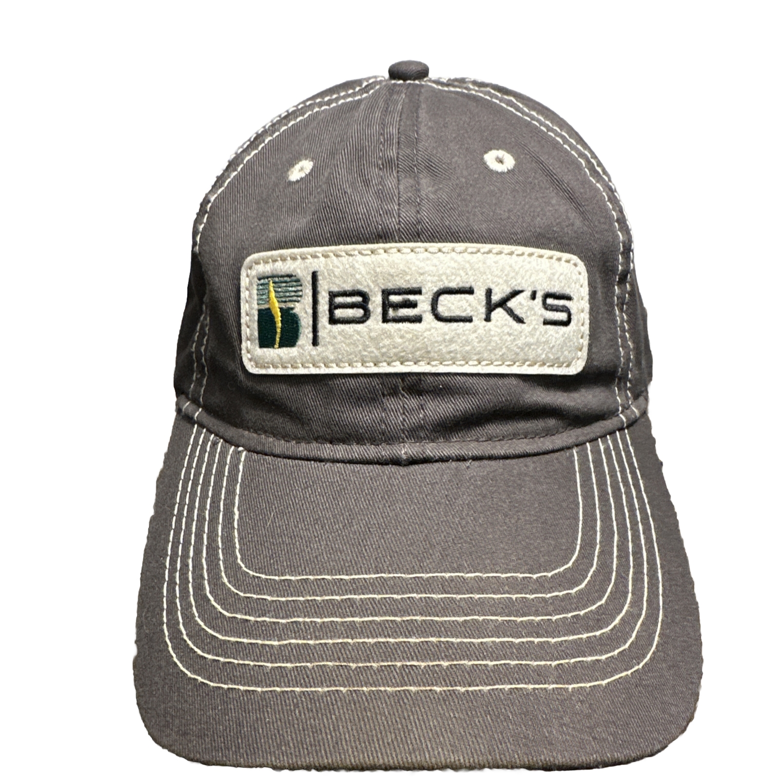 Beck’s One Size Fits All Gray with White Stitching Hook and Loop Hat