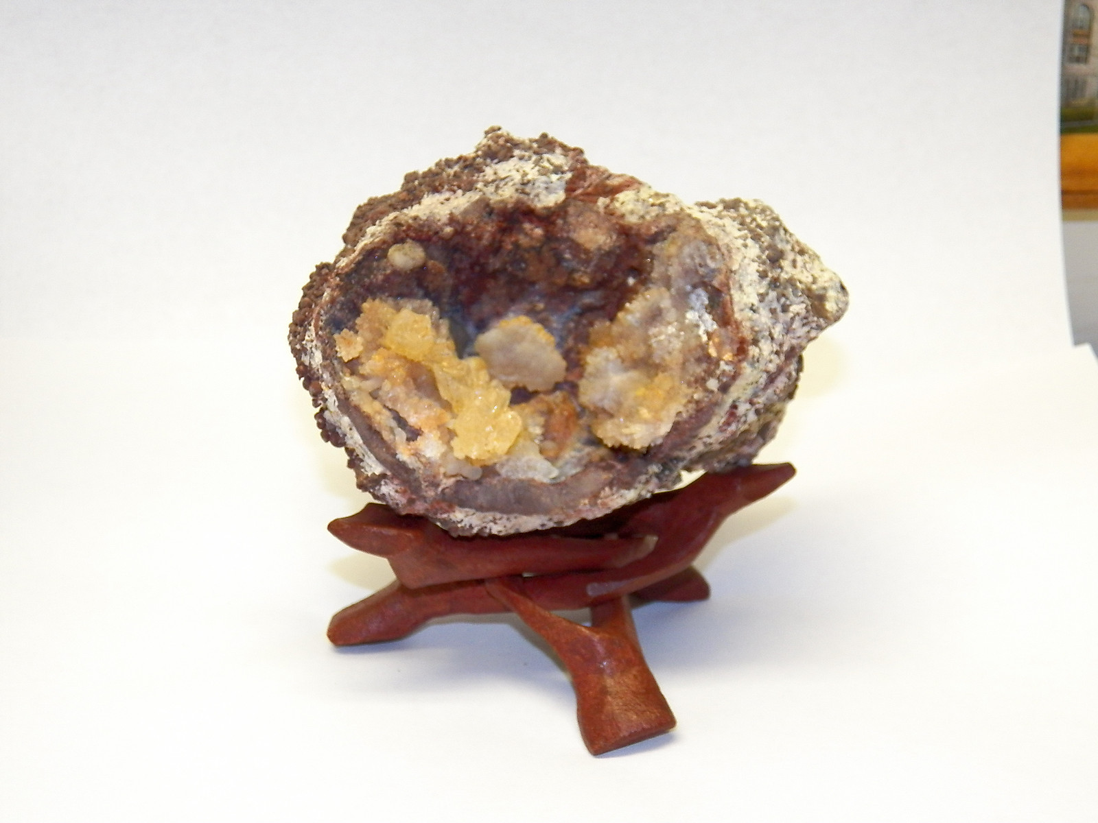 10 (5-Md 5-Sm) DISPLAY STAND STANDS Carved Wood 3-legs Mineral Fossil Specimen