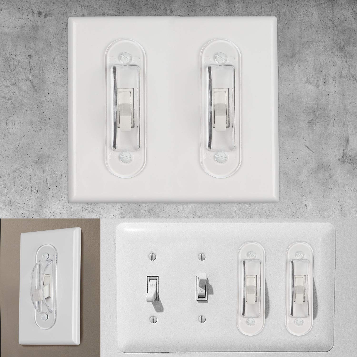 Wall Switch Guards Plate Covers Child Safety Security Home Decor (4 Pack), Cl...