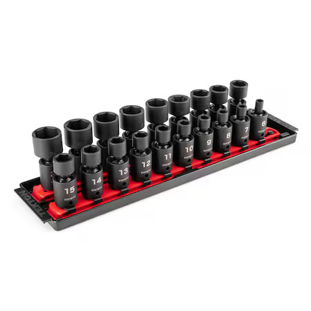 Tekton Sid97103 3/8 In Drive Flex Impact Socket Set, Metric, 19 Pcs