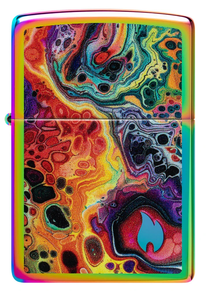 GENUINE Zippo SPECTRUM Lighter MOLTEN BUBBLES & FLAME Multi Colour NEW IN BOX