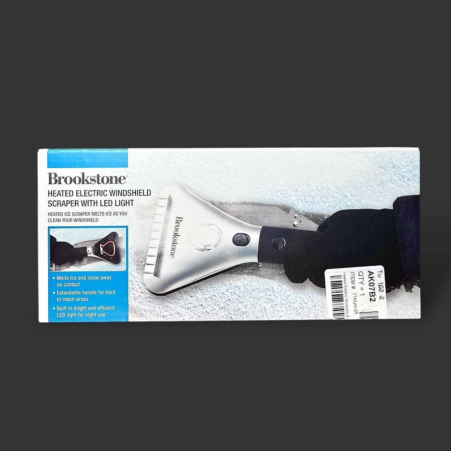 Brookstone LED Heated Ice Scraper 12 V