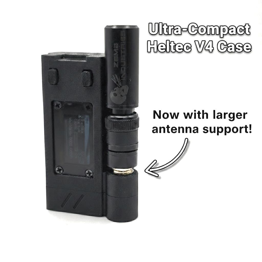 UPDATED: Ultra-Compact Heltec V4 Case Only (Fits 2000mAh, L76K GPS,14mm Antenna)
