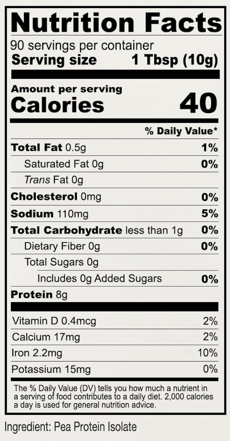 Keto-Friendly Pea Protein Powder - Plant-Based
