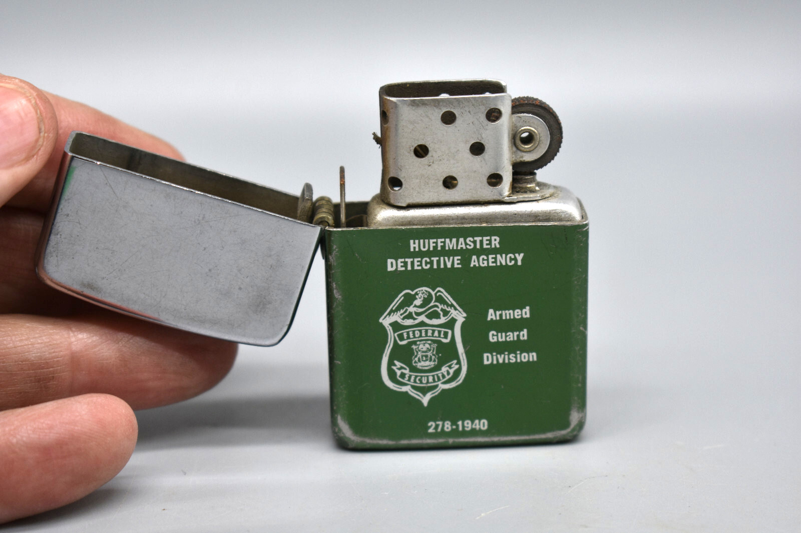 Vtg Brown & Bigelow Federal Security Agency Lighter. Armed Guard Div. Untested