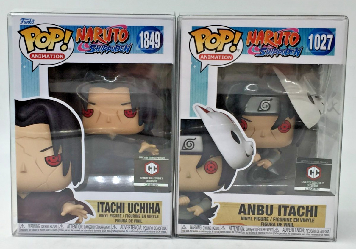 Funko Pop! Naruto Anbu Itachi #1027 Itachi Uchiha #1849 Chalice EX Set of 2