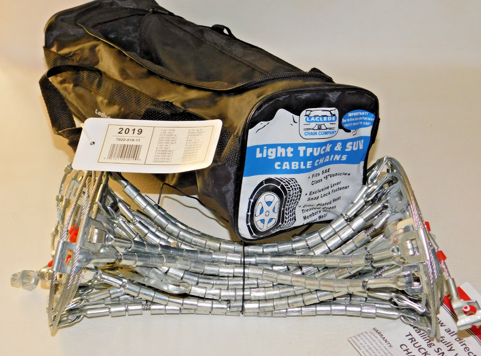 2019 Laclede Light Truck/SUV Cable Tire Chains, 1 Pair - Never Used