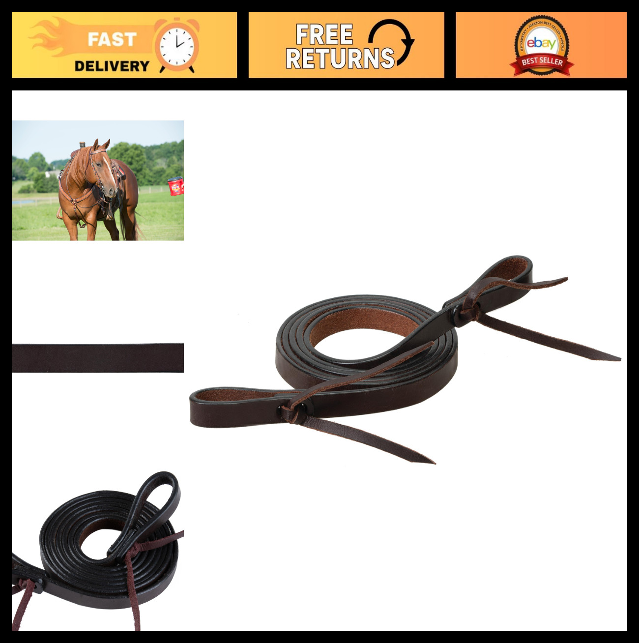 Premium Skirting Leather Roper Reins - Durable, Comfortable, Equestrian Gear