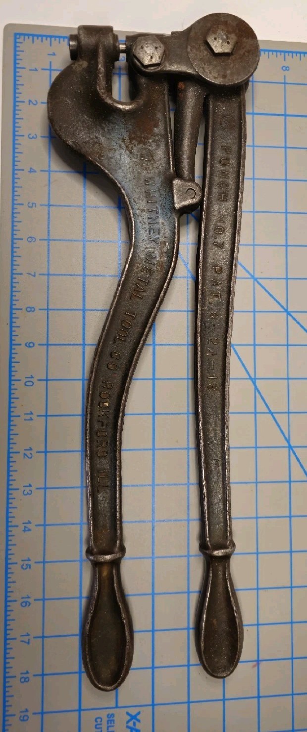 Antique Vintage WHITNEY METAL TOOL CO Punch No. 7 PAT 6/24 1918 Collectible Tool