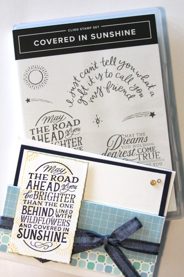 Stampin' Up! COVERED IN SUNSHINE red rubber stamp set - sun, shooting stars