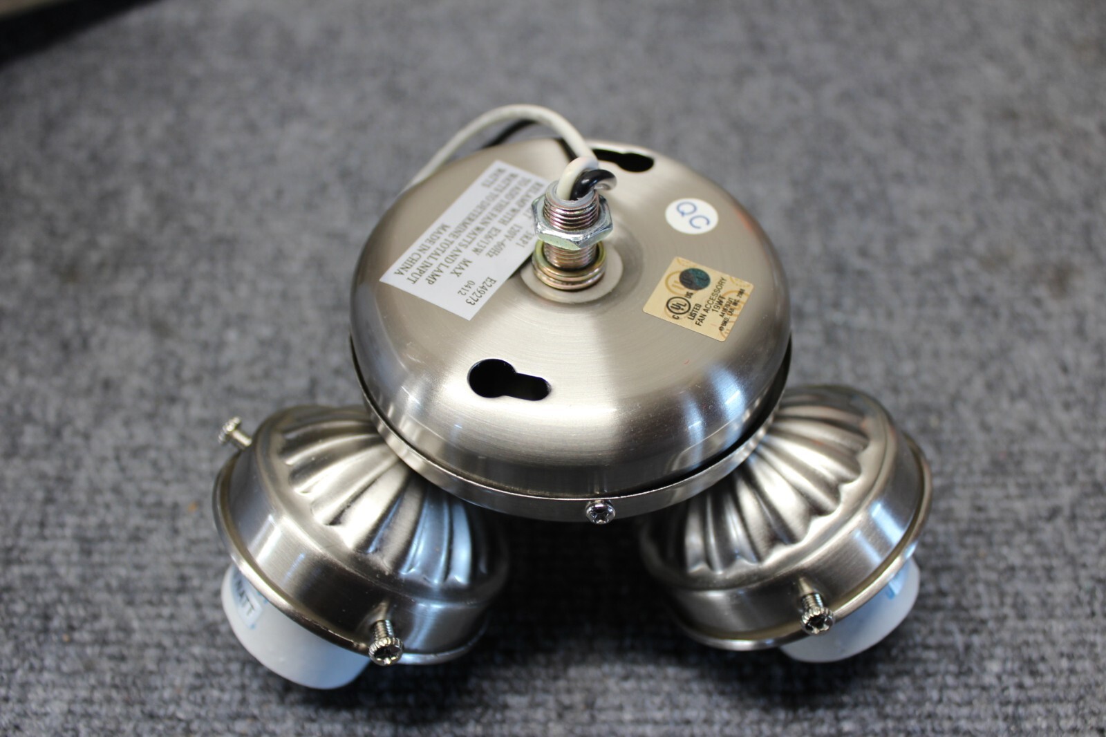 Homenhancements Brushed Nickel Ceiling Fan Light Kit- 3 CFL Bulb