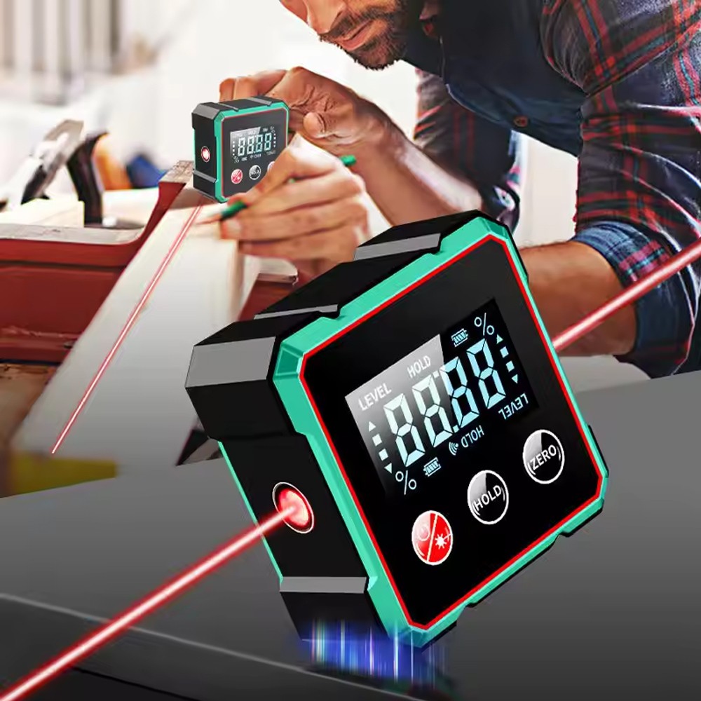 Digital Angle Finder W/ Laser Level Inclinometer Magnetic Angle Gauge Protractor