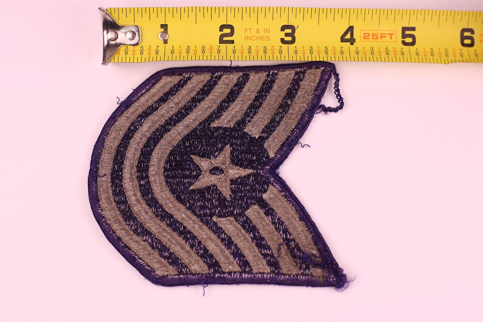 U.S. Military USAF Master Sergeant Rank Insignia Patch E-7 Blue Grey 4” Merrowed