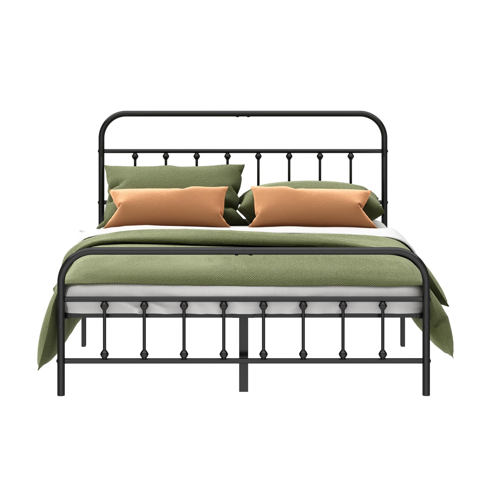 Queen Metal Bed Frame, Heavy Duty Steel Slats, No Box Spring Needed