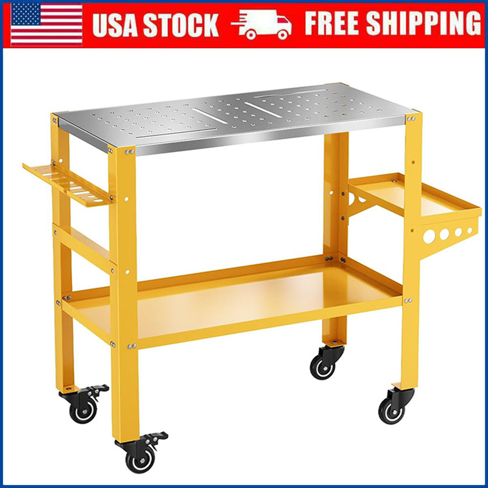 36" x 18" Welding Table Steel Frame Portable Garage Work Bench Table Top 1200LBS