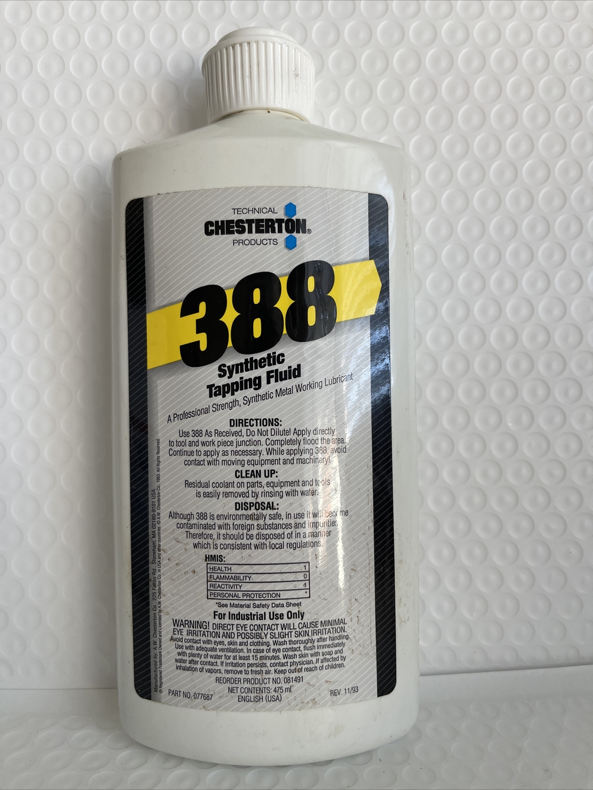 Chesterton 388 Synthetic Tapping Fluid. Synthetic Metal Working Lubricant.