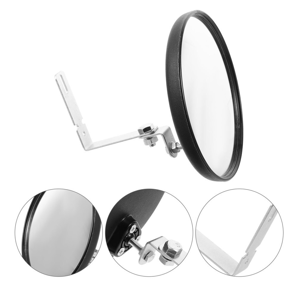 Security Mirror Corner Supermarket Surveillance Road Wide Angle View Garage